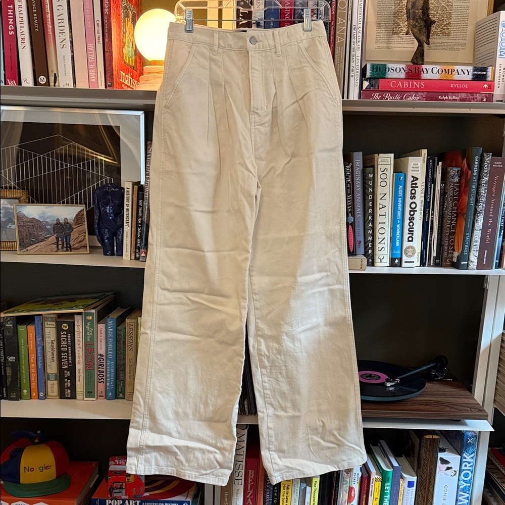 Veronica Beard Cream Wide Legged Pants